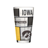 Iowa 16oz Quilted Stained Pint Glass - Logo Brands - Flyclothing LLC