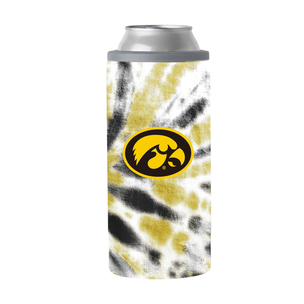 Iowa 12oz Tie Dye Slim Can Coolie - Logo Brands - Flyclothing LLC