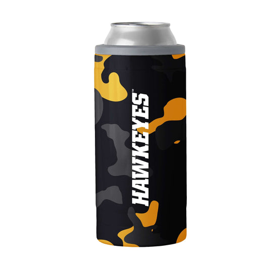 Iowa Camo Swagger 12oz Slim Can Coolie - Logo Brands - Flyclothing LLC