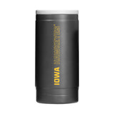 Iowa 12oz Stacked Black Powder Coat Slim Can Coolie - Logo Brands - Flyclothing LLC