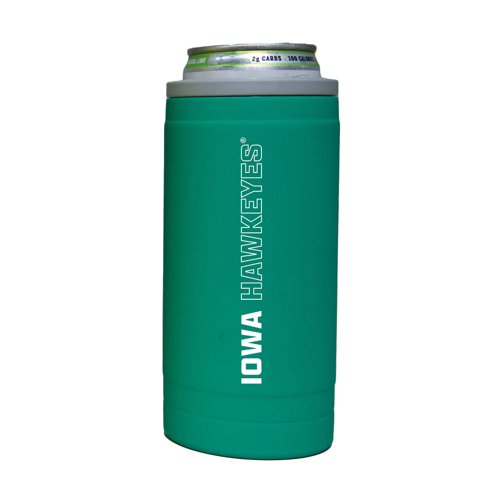 Iowa 12oz Optic Stacked Soft Touch Slim Coolie - Logo Brands - Flyclothing LLC