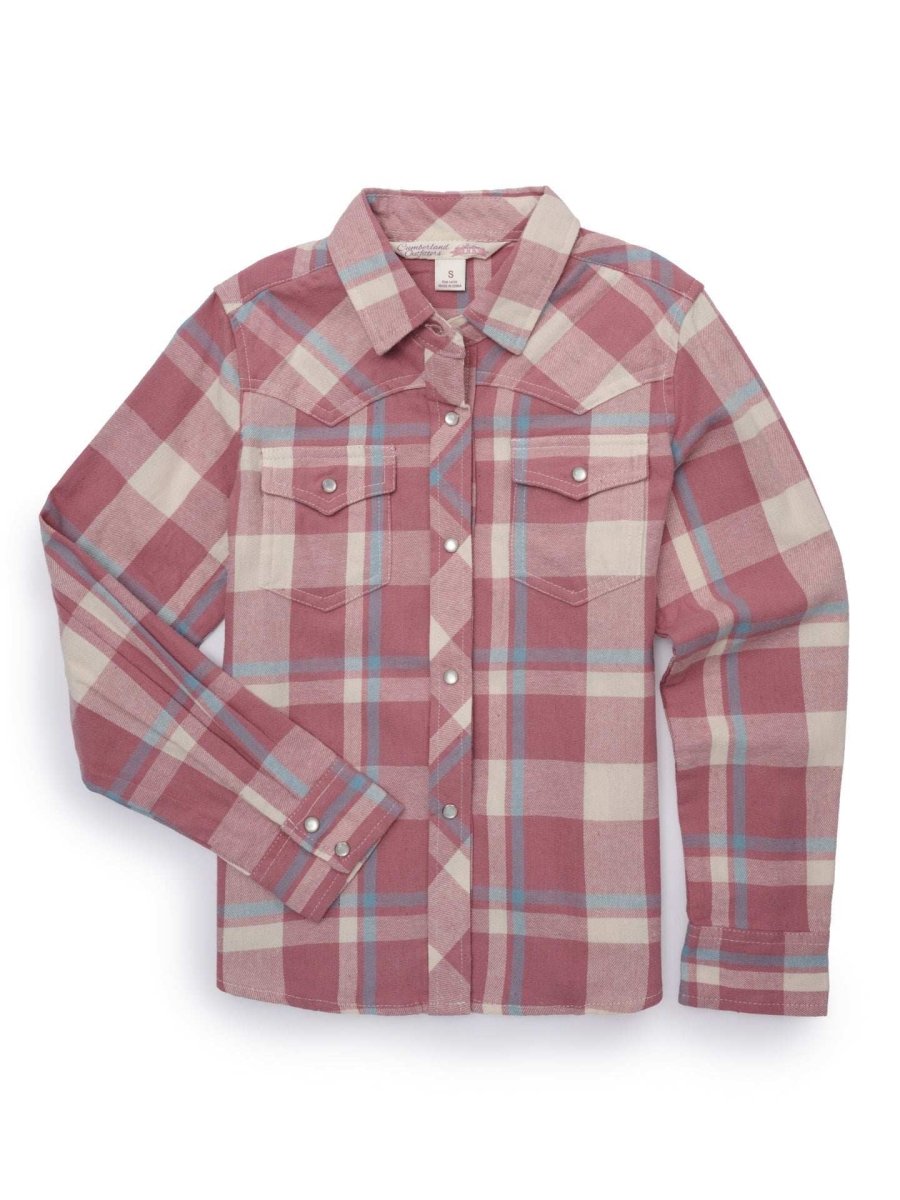 Girl's Ely Cattleman Pink Flannel Western Snap Shirt - Ely Cattleman - Flyclothing LLC