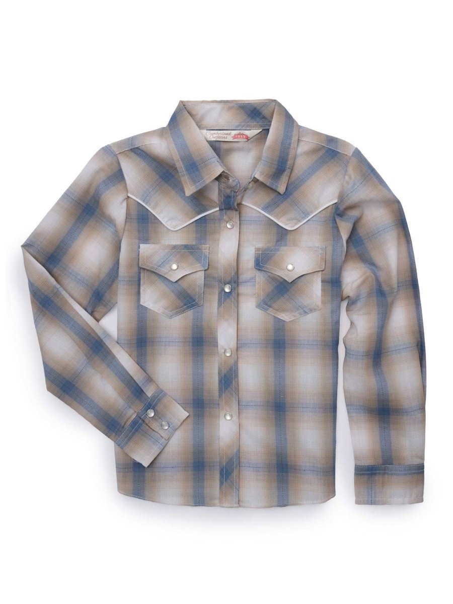 Girl's Ely Cattleman Plaid Western Snap Shirt with Piping - Ely Cattleman - Flyclothing LLC