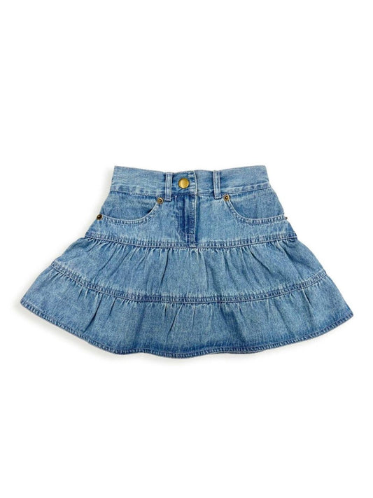 Girl's Tiered Denim Skirt - Ely Cattleman - Flyclothing LLC