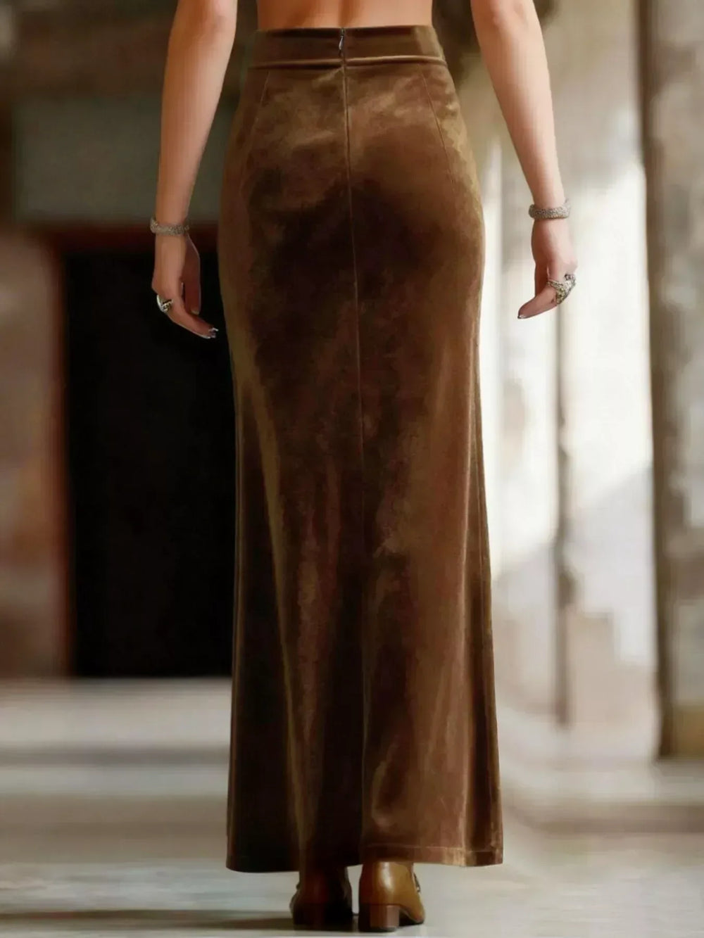 Velvet Pearl-Embellished Mesh Skirt - Trendsi - Flyclothing LLC