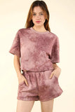 VERY J Quilted Washed Crop Top and Shorts Set - Trendsi - Flyclothing LLC
