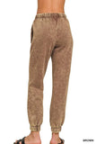 Zenana Acid Wash Fleece Sweatpants with Pockets - Trendsi - Flyclothing LLC