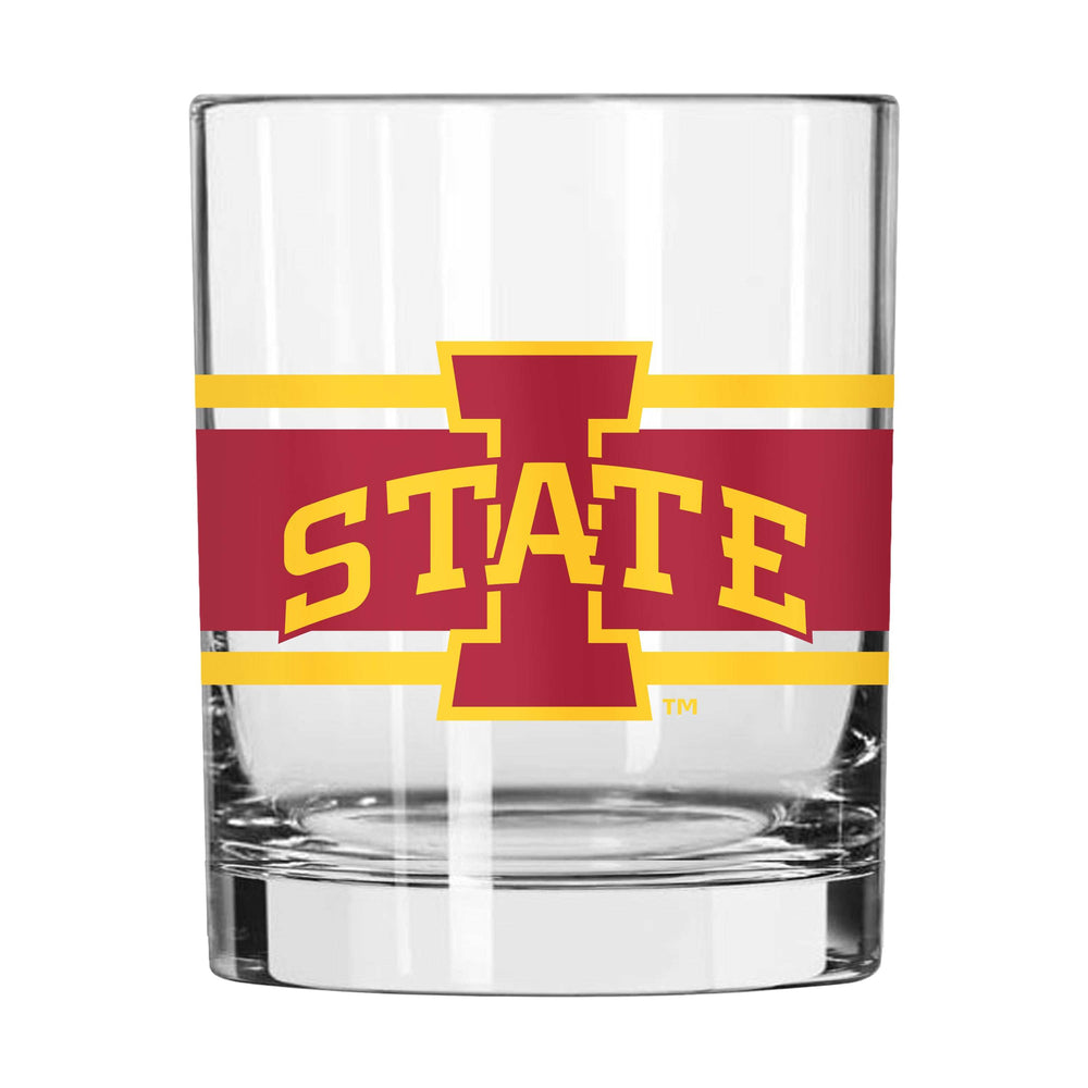 Iowa State 14oz Stripe Rocks Glass - Logo Brands - Flyclothing LLC