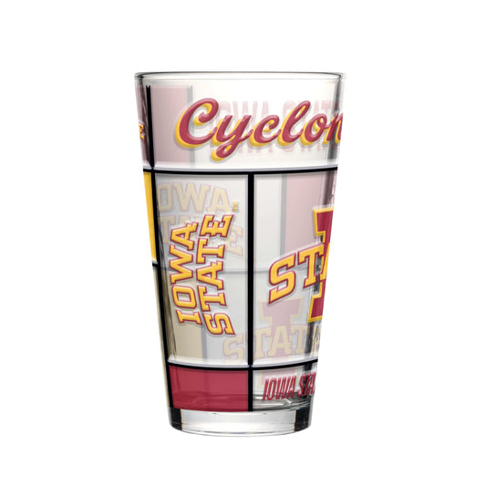 Iowa State 16oz Quilted Stained Pint Glass - Logo Brands - Flyclothing LLC