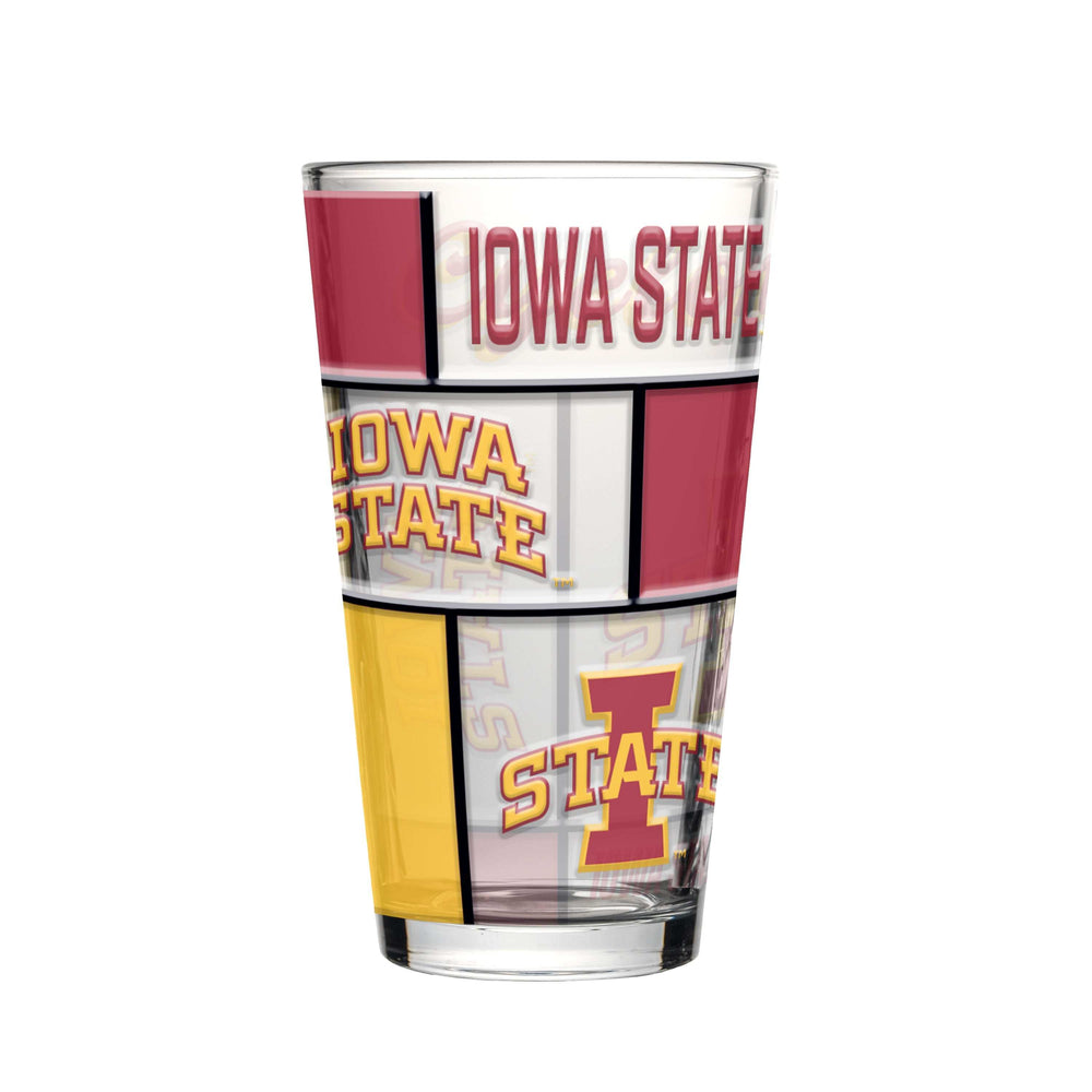 Iowa State 16oz Quilted Stained Pint Glass - Logo Brands - Flyclothing LLC