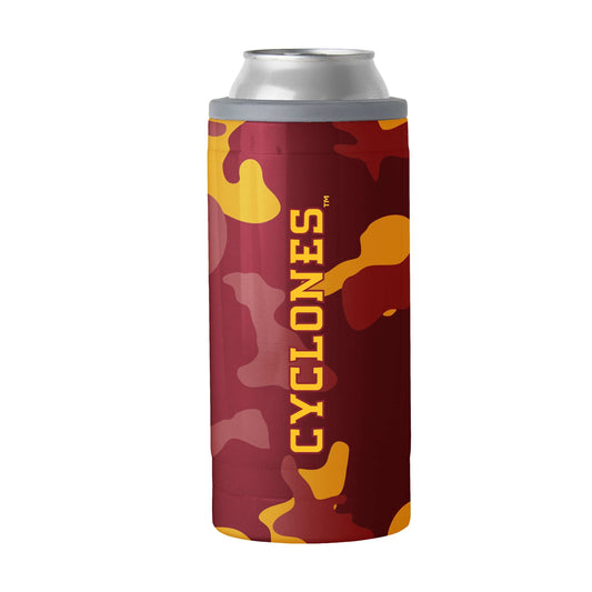 IA State Camo Swagger 12oz Slim Can Coolie - Logo Brands - Flyclothing LLC