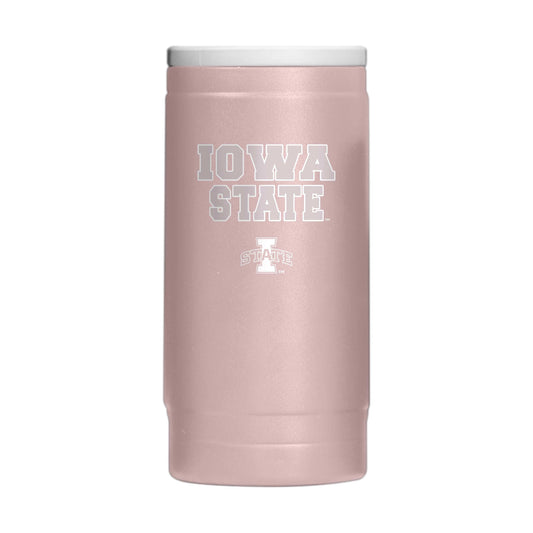 Iowa State Stencil Powder Coat Slim Can Coolie - Logo Brands - Flyclothing LLC