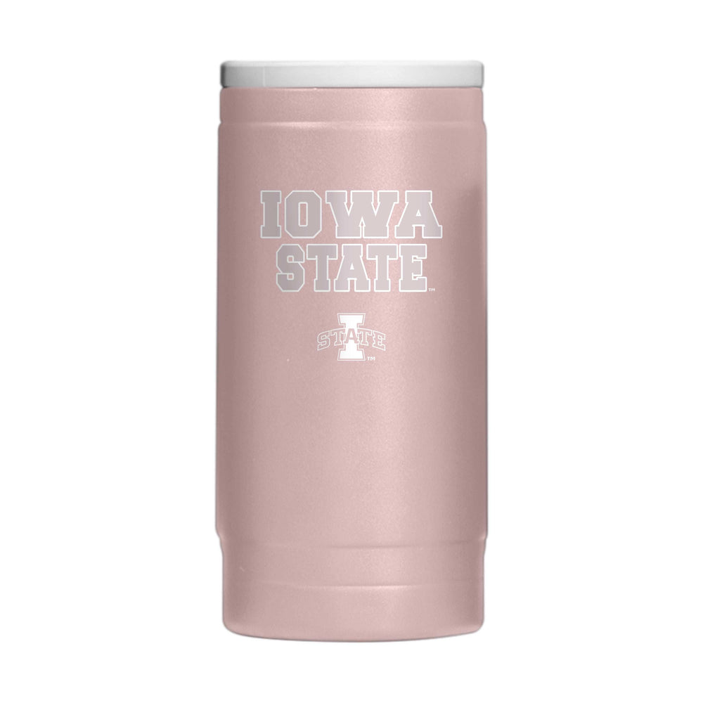 Iowa State Stencil Powder Coat Slim Can Coolie - Logo Brands - Flyclothing LLC