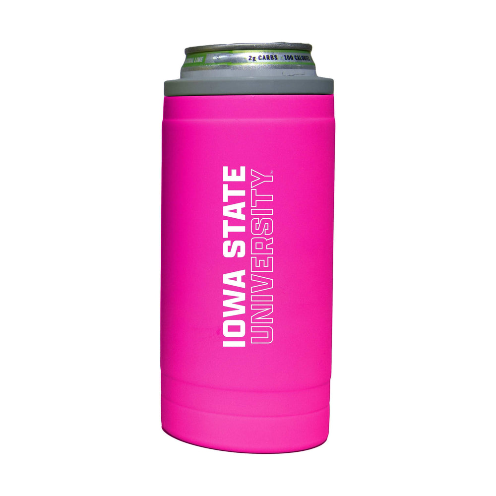 Iowa State 12oz Electric Stacked Soft Touch Slim Coolie - Logo Brands - Flyclothing LLC