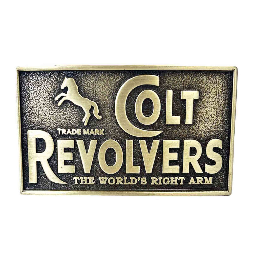 Rockmount Ranch Ware Vintage Colt Revolvers Brass Western Belt Buckle - Rockmount Clothing - Flyclothing LLC