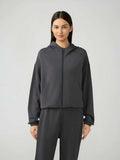 Zip Up Dropped Shouder Active Hooded - Trendsi - Flyclothing LLC