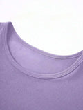 Round Neck Short Sleeve T-Shirt - Trendsi - Flyclothing LLC