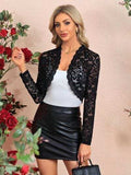 Lace Open Front Long Sleeve Cover Up - Trendsi - Flyclothing LLC