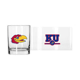 Kansas 14oz Letterman Rocks Glass - Logo Brands - Flyclothing LLC
