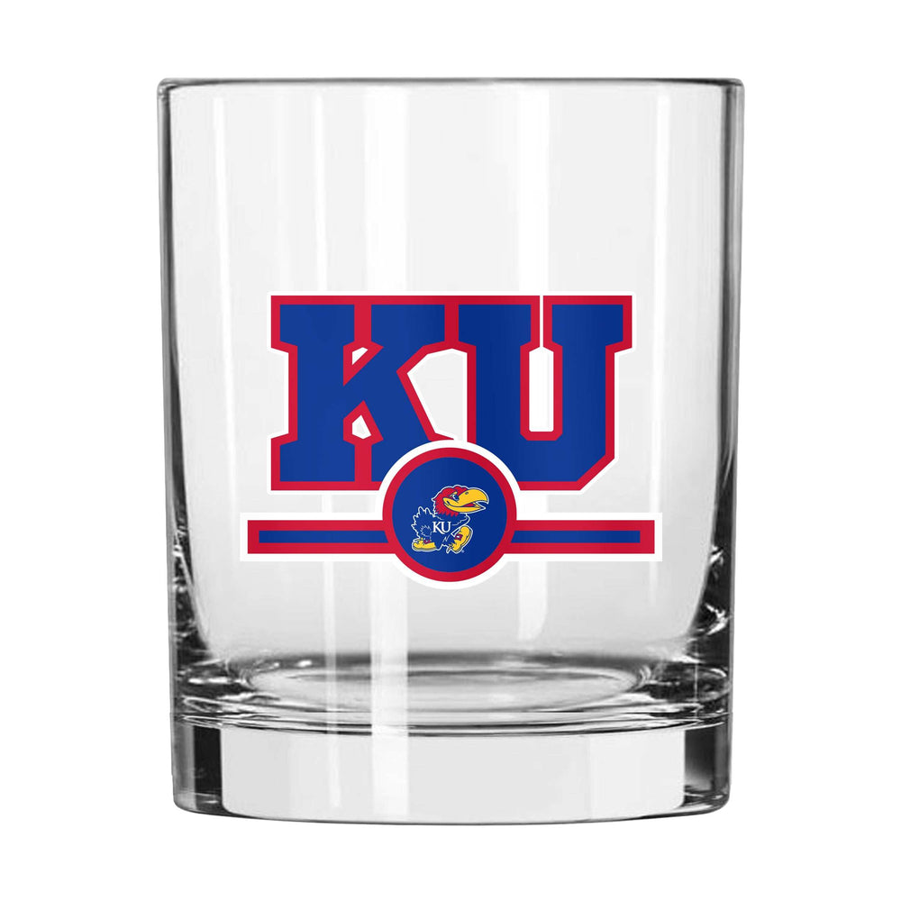 Kansas 14oz Letterman Rocks Glass - Logo Brands - Flyclothing LLC
