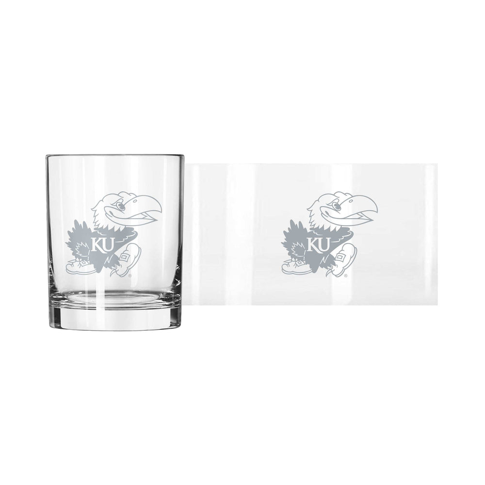 Kansas 14oz Gun Metal Rocks Glass - Logo Brands - Flyclothing LLC