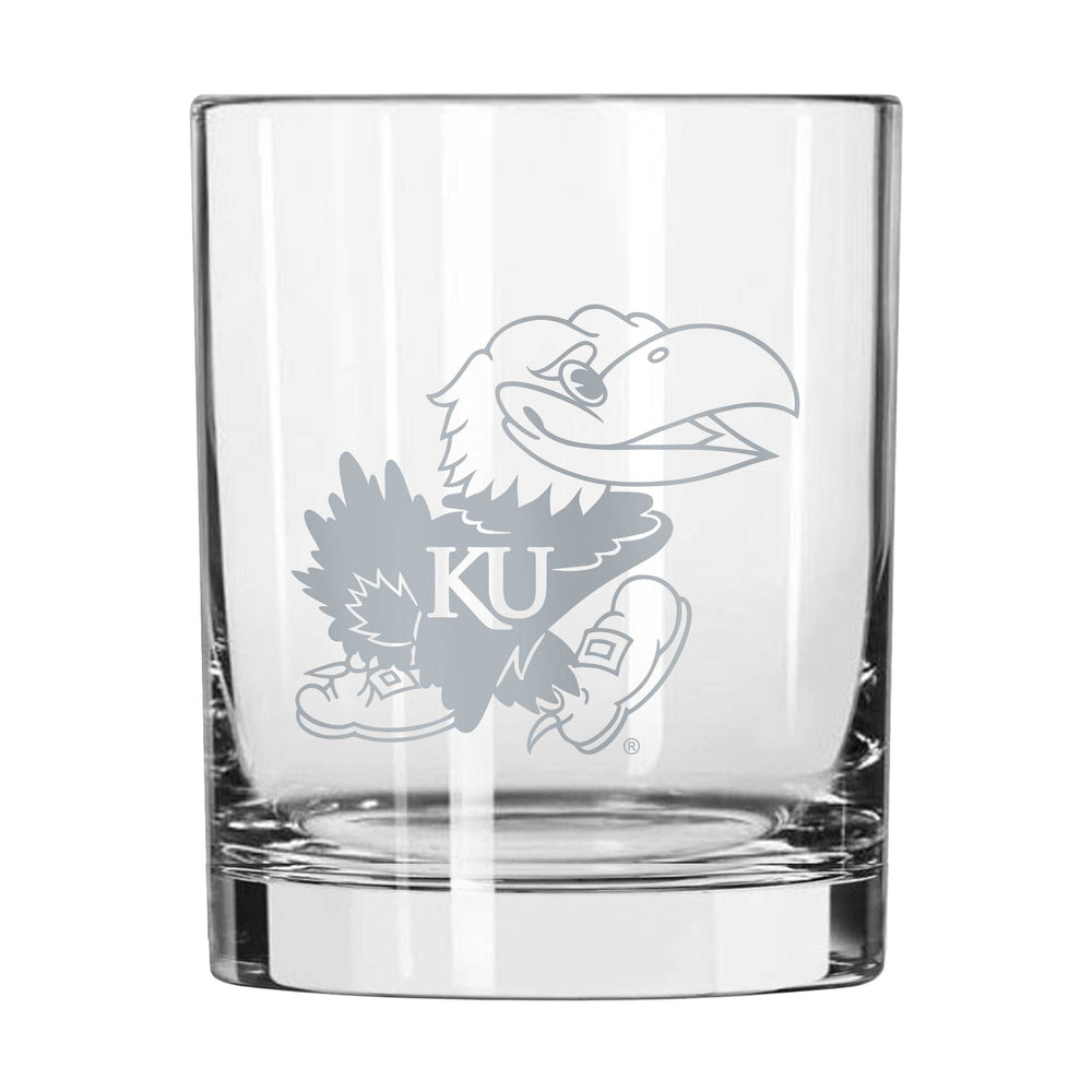 Kansas 14oz Gun Metal Rocks Glass - Logo Brands - Flyclothing LLC