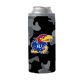 Kansas Black Camo 12oz Slim Can Coolie - Logo Brands - Flyclothing LLC