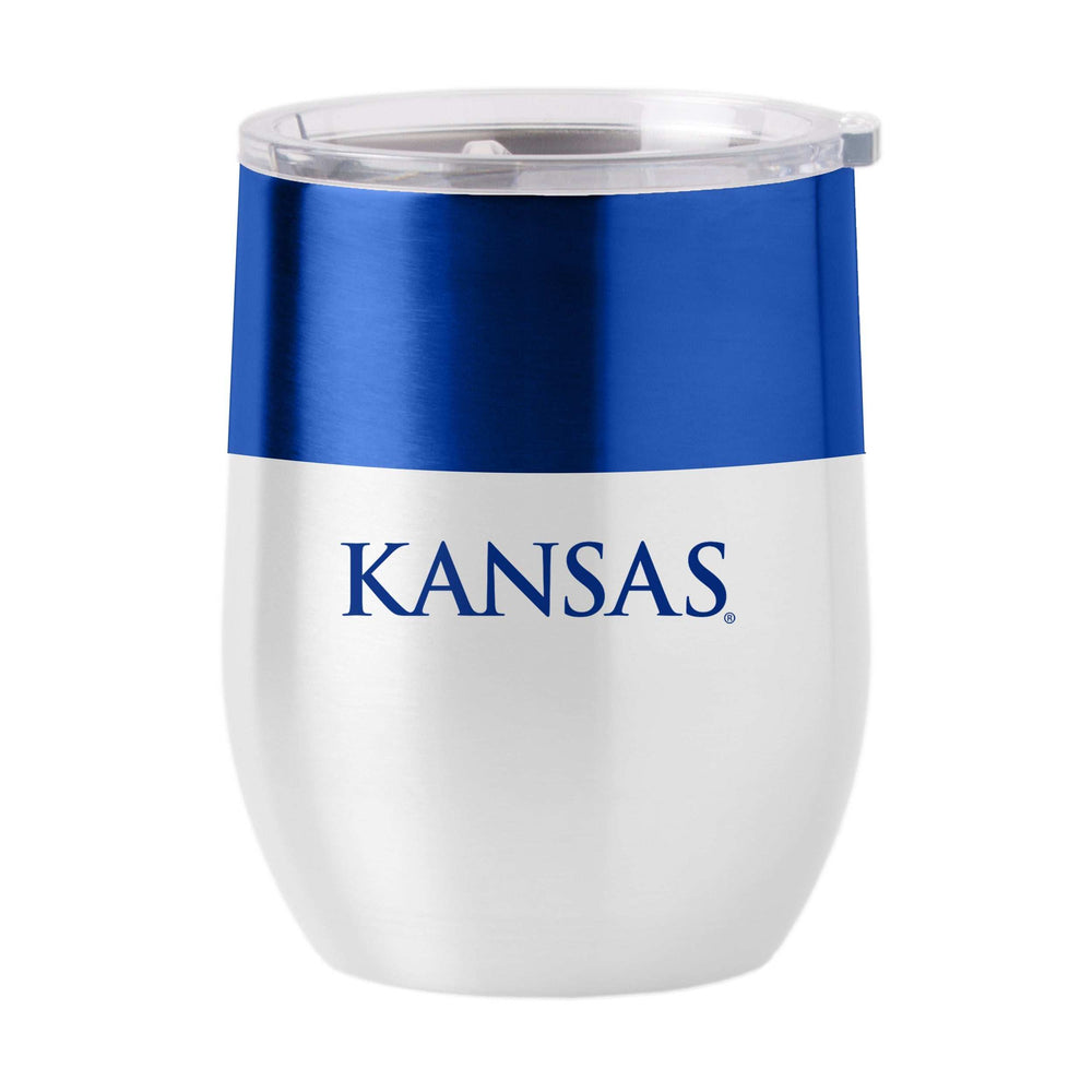 Kansas 16oz Colorblock Stainless Curved Beverage - Logo Brands - Flyclothing LLC