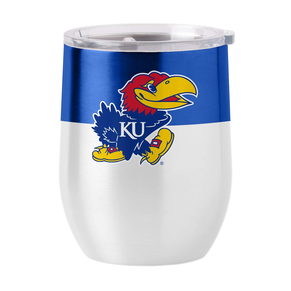 Kansas 16oz Colorblock Stainless Curved Beverage - Logo Brands - Flyclothing LLC