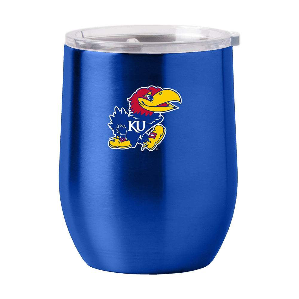 Kansas 16oz Gameday Stainless Curved Beverage - Logo Brands - Flyclothing LLC