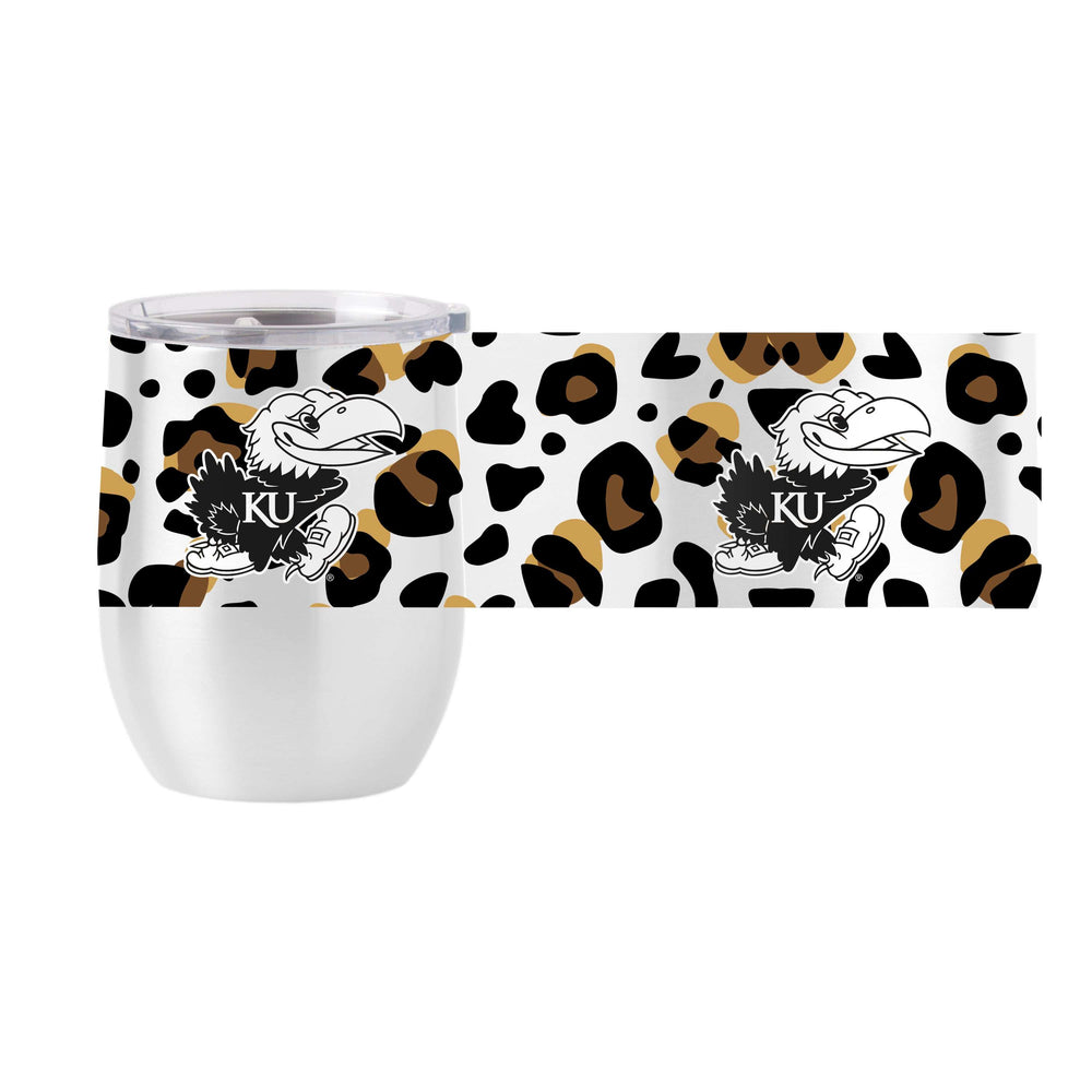 Kansas 16oz Neutral Leopard Stainless Curved Beverage - Logo Brands - Flyclothing LLC