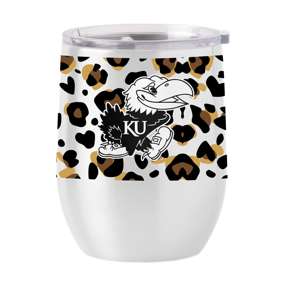 Kansas 16oz Neutral Leopard Stainless Curved Beverage - Logo Brands - Flyclothing LLC