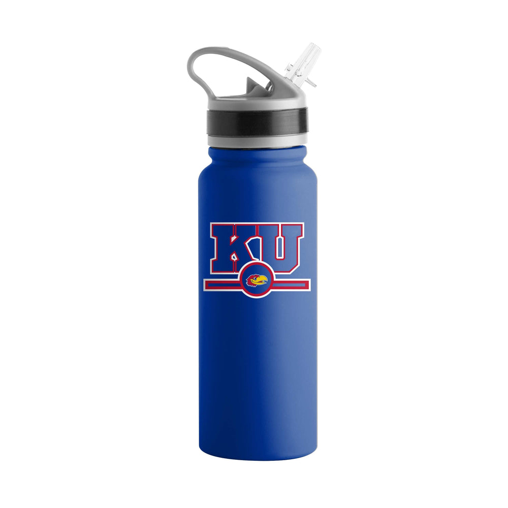 Kansas 25oz Campus Color Letterman Stainless Single Wall Flip Top Bottle - Logo Brands - Flyclothing LLC