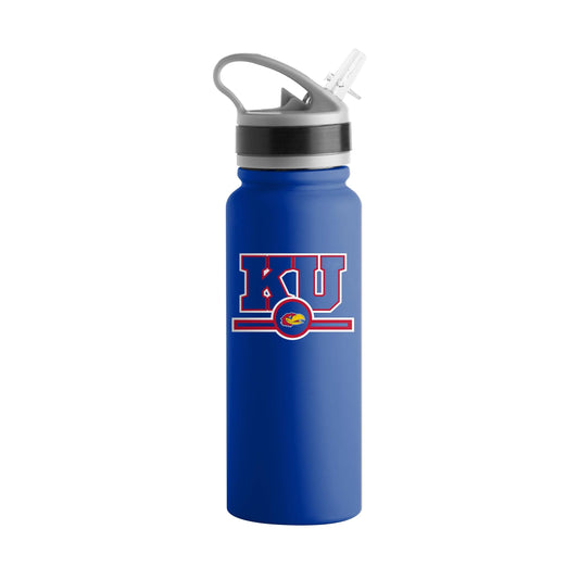 Kansas 25oz Campus Color Letterman Stainless Single Wall Flip Top Bottle - Logo Brands - Flyclothing LLC