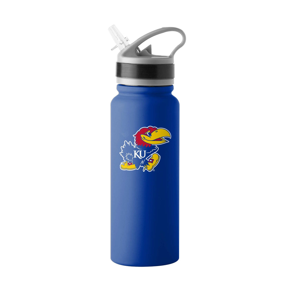 Kansas 25oz Campus Color Letterman Stainless Single Wall Flip Top Bottle - Logo Brands - Flyclothing LLC