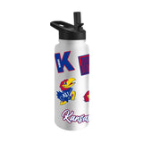 Kansas 34oz White Dreamweave Quencher Bottle - Logo Brands - Flyclothing LLC