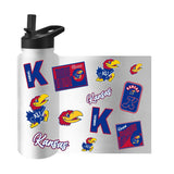 Kansas 34oz White Dreamweave Quencher Bottle - Logo Brands - Flyclothing LLC