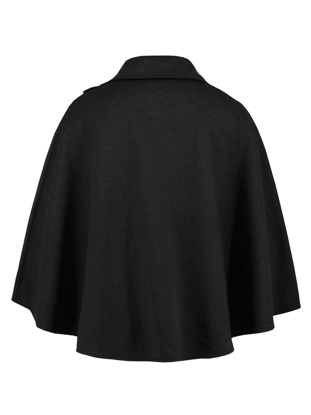 Collared Neck Cropped Cape - Trendsi - Flyclothing LLC