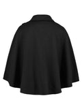 Collared Neck Cropped Cape - Trendsi - Flyclothing LLC