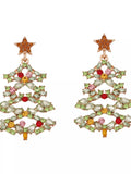 Christmas Tree Earrings with Rhinestones - Trendsi - Flyclothing LLC