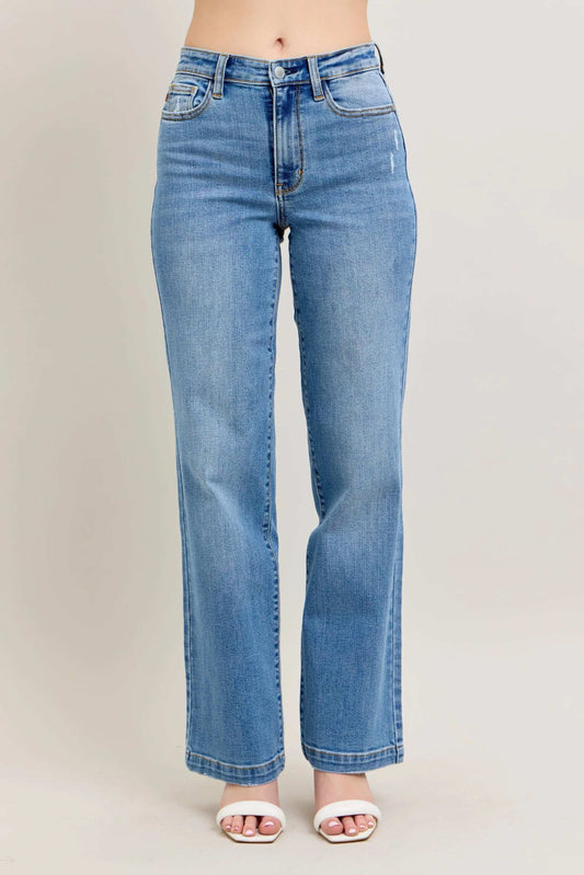 Judy Blue Full Size High Waist Straight Jeans Plus Size - Trendsi - Flyclothing LLC