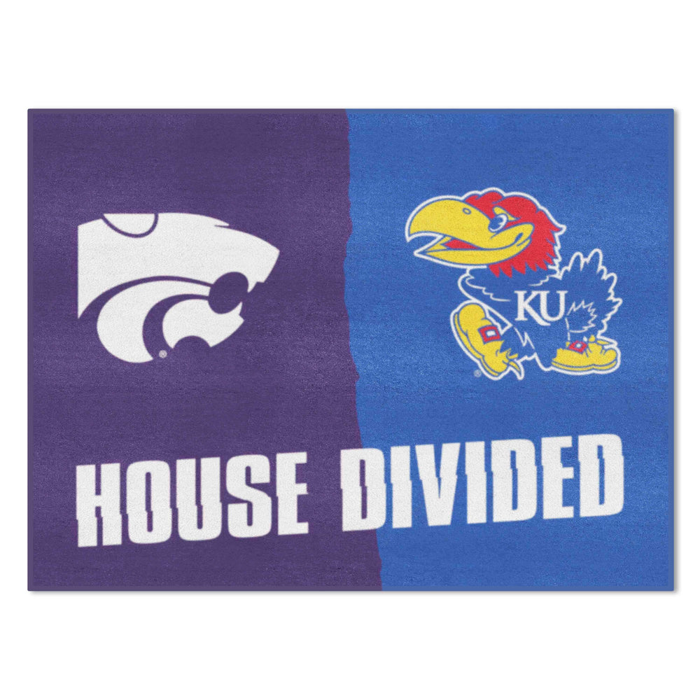 House Divided Mat - Kansas / Kansas State - Logo Brands - Flyclothing LLC