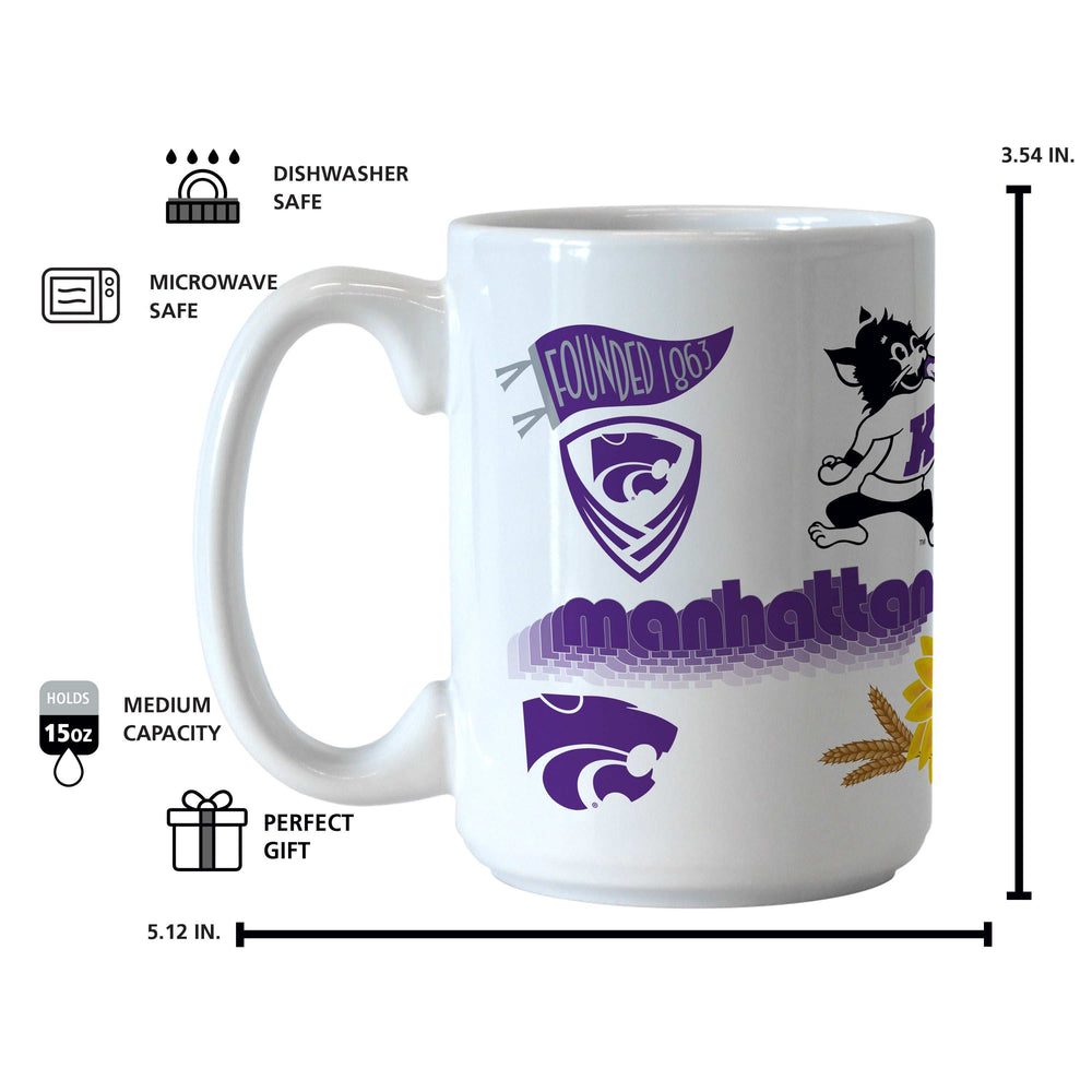 Kansas State 15oz Native Sublimated Mug - Logo Brands - Flyclothing LLC