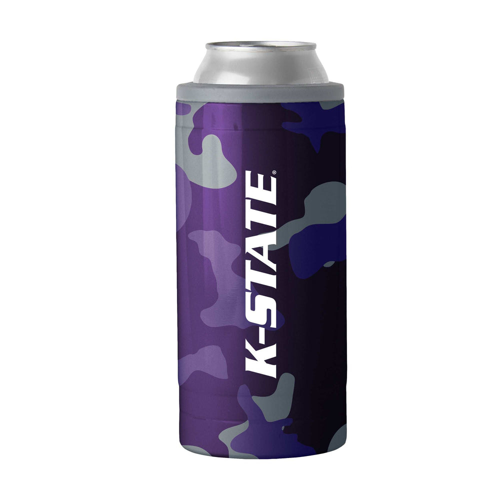 KS State Camo Swagger 12oz Slim Can Coolie - Logo Brands - Flyclothing LLC