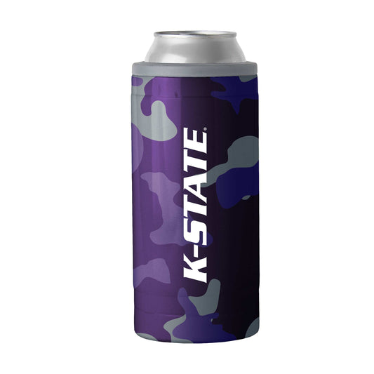 KS State Camo Swagger 12oz Slim Can Coolie - Logo Brands - Flyclothing LLC
