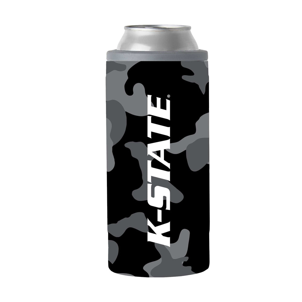 KS State Black Camo 12oz Slim Can Coolie - Logo Brands - Flyclothing LLC
