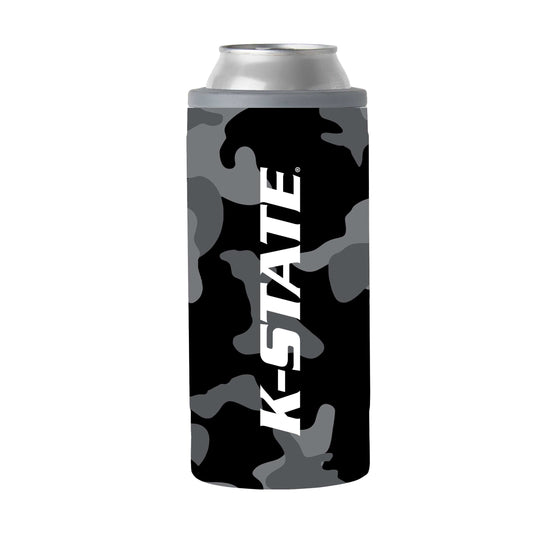 KS State Black Camo 12oz Slim Can Coolie - Logo Brands - Flyclothing LLC