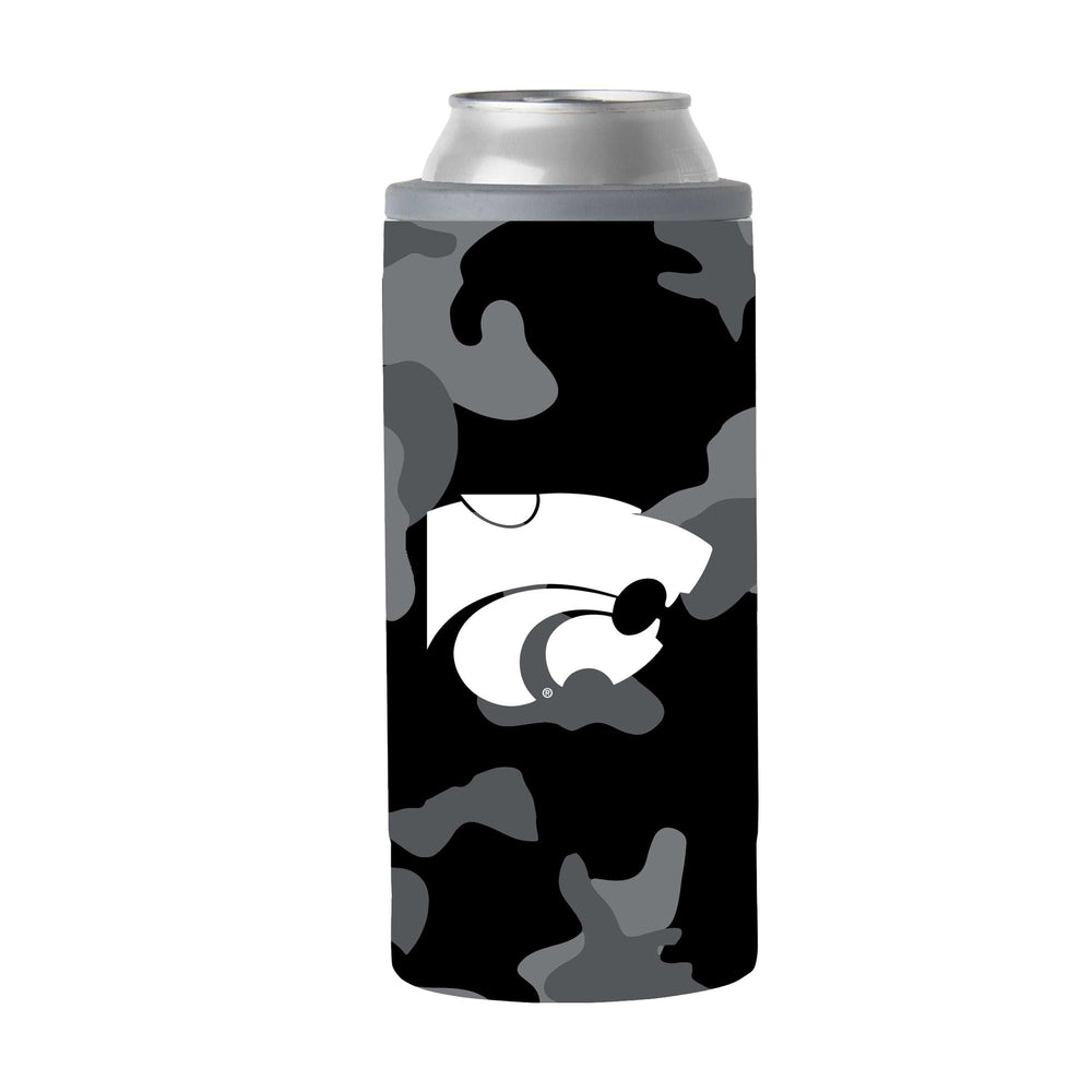 KS State Black Camo 12oz Slim Can Coolie - Logo Brands - Flyclothing LLC