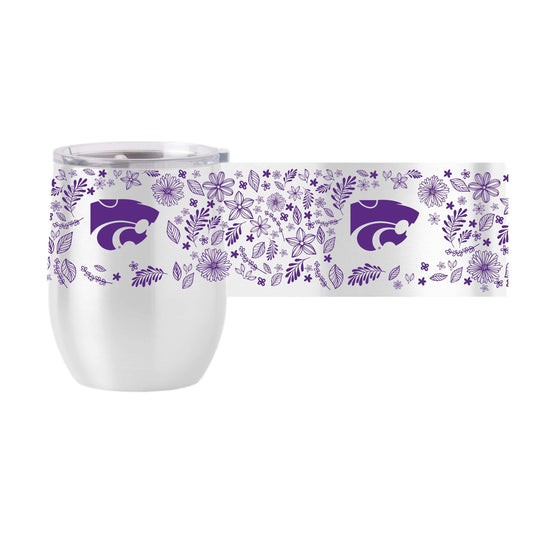 Kansas State 16oz Botanical Stainless Curved Beverage - Logo Brands - Flyclothing LLC