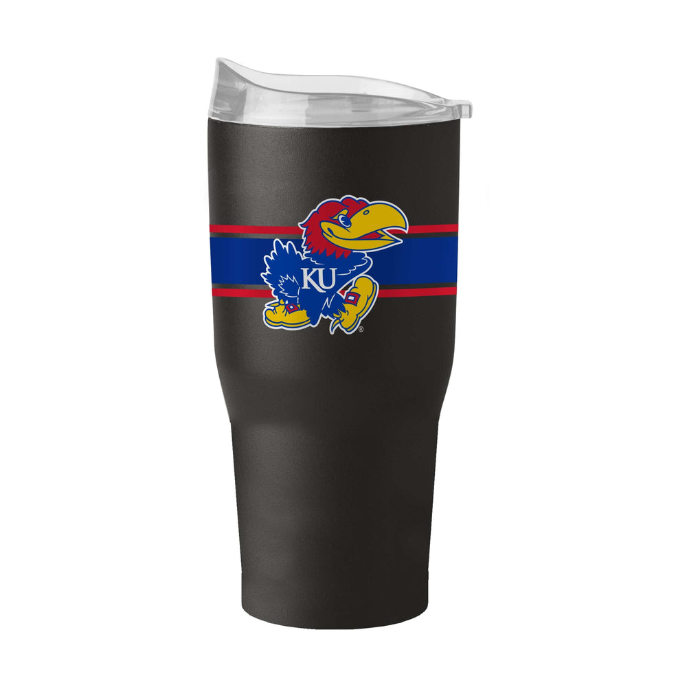 30oz Kansas State Powdercoat Stripe Tumbler - Logo Brands - Flyclothing LLC